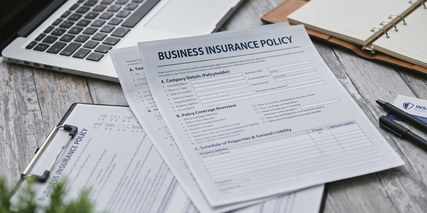Picture of a copy of an insurance policy