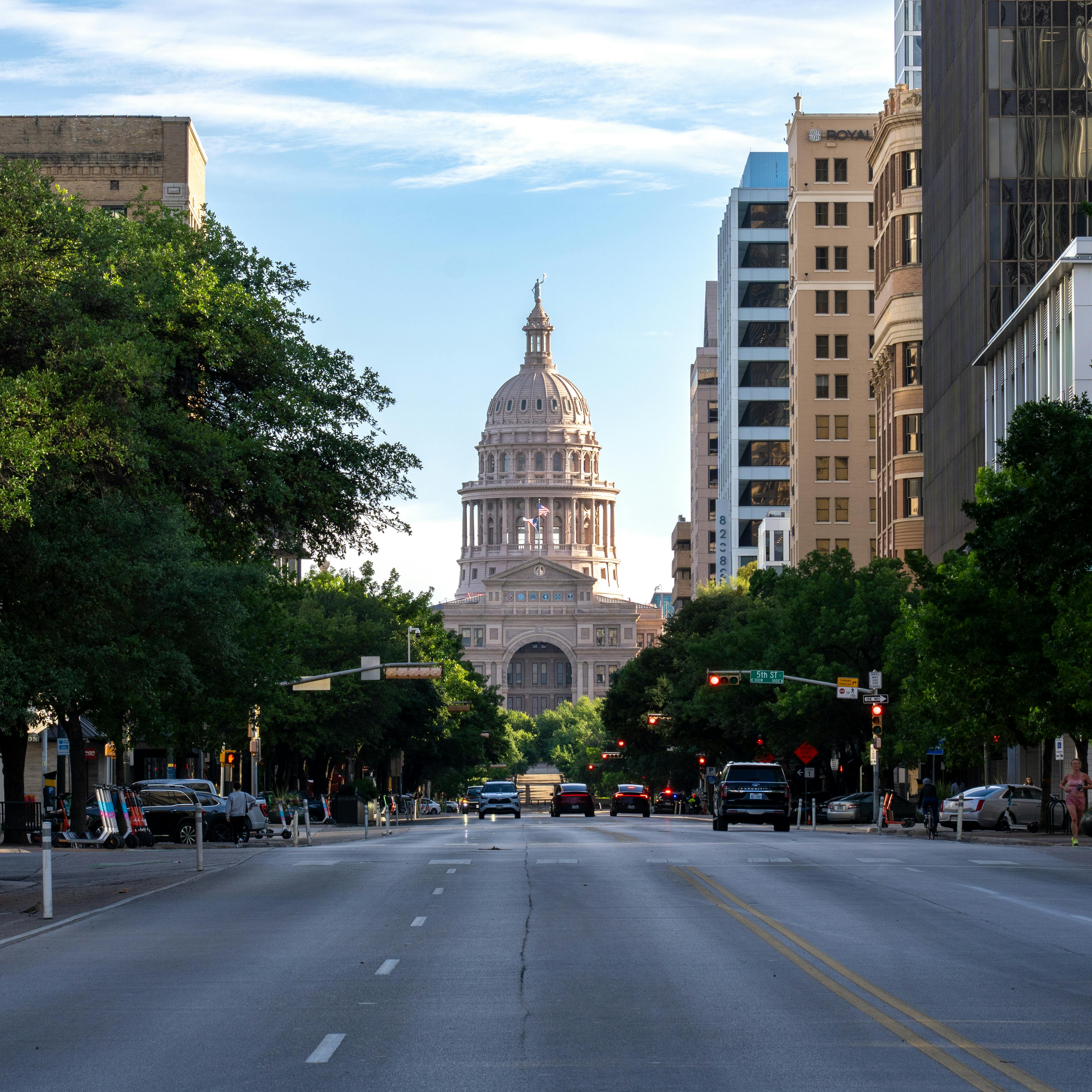 Texas State Capitol in Austin city view