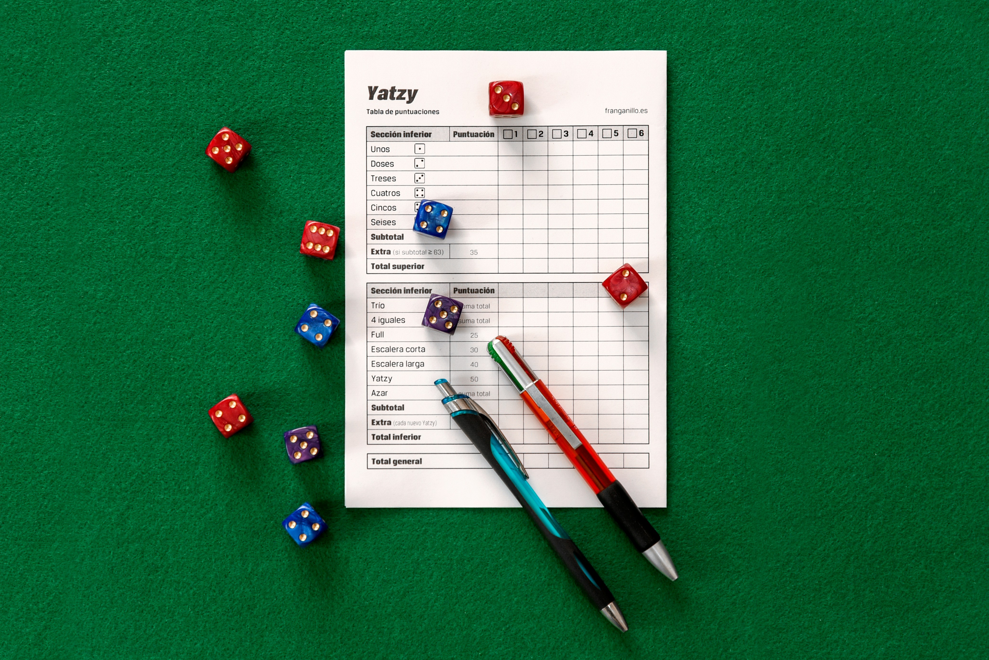 yahtze scorecard